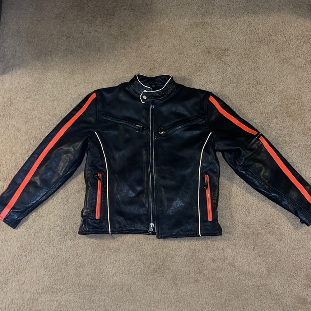 Leather King Unisex Small Leather Biker Motorcycle Jacket